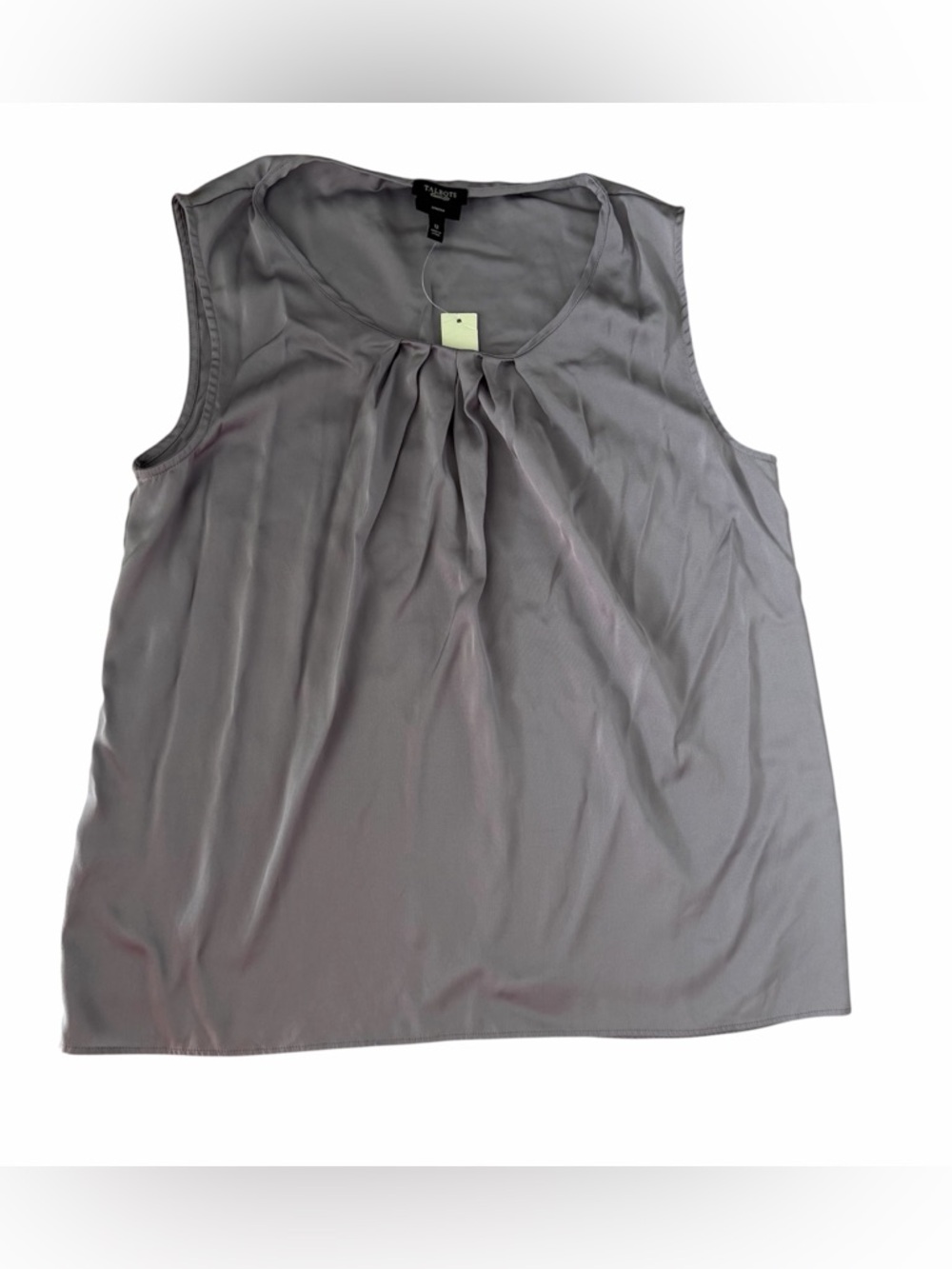 Talbots Silk Blend Sleeveless Blouse Size 12 Purple Pleated NWT